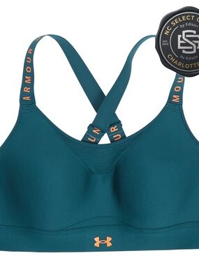 Under Armour Infinity High Women's Size XS Gym Teal Orange Adjustable Sports Bra